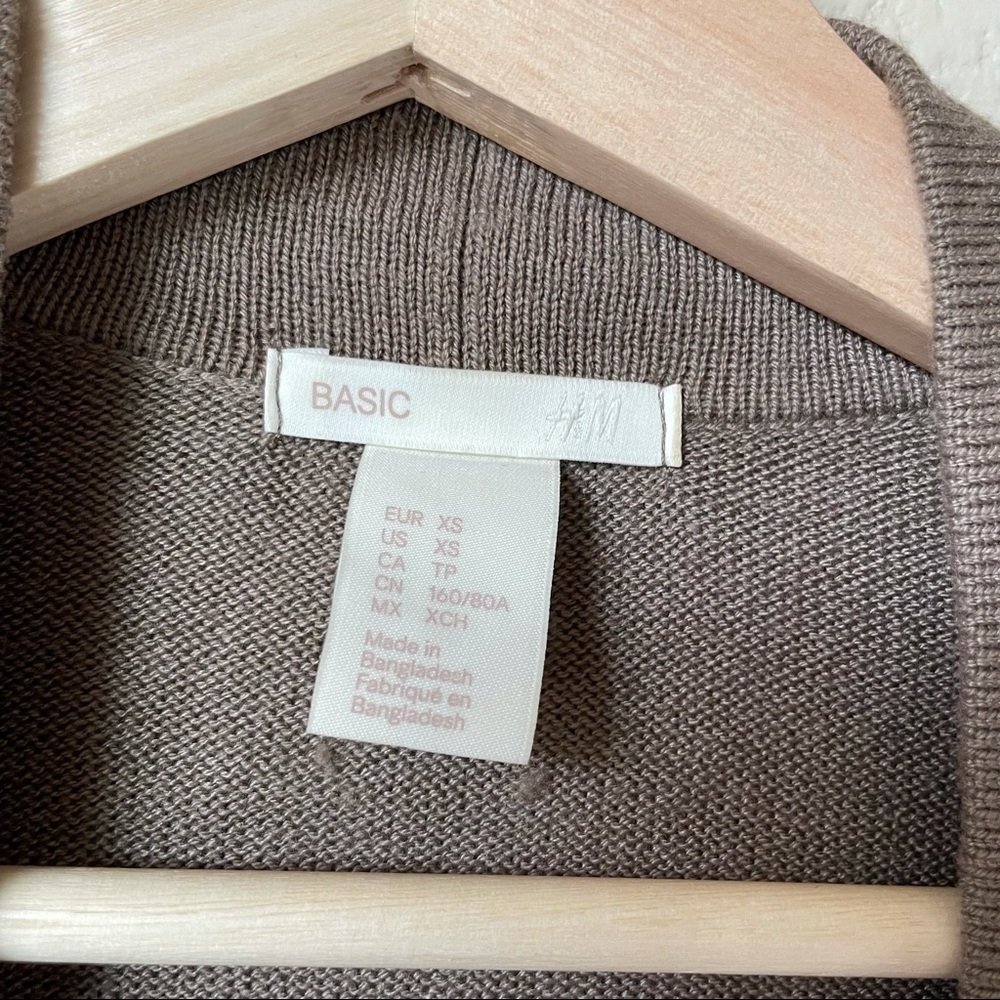 H&M Duster Cartigan Brown with pockets XS - Picture 3 of 6